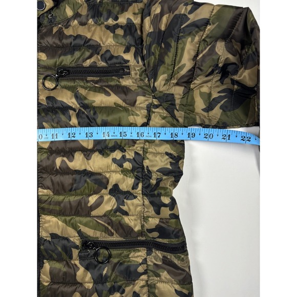 Me Jane Camo Quilted Puffer Jacket Womens Medium Military Utility Lightweight - Picture 7 of 10